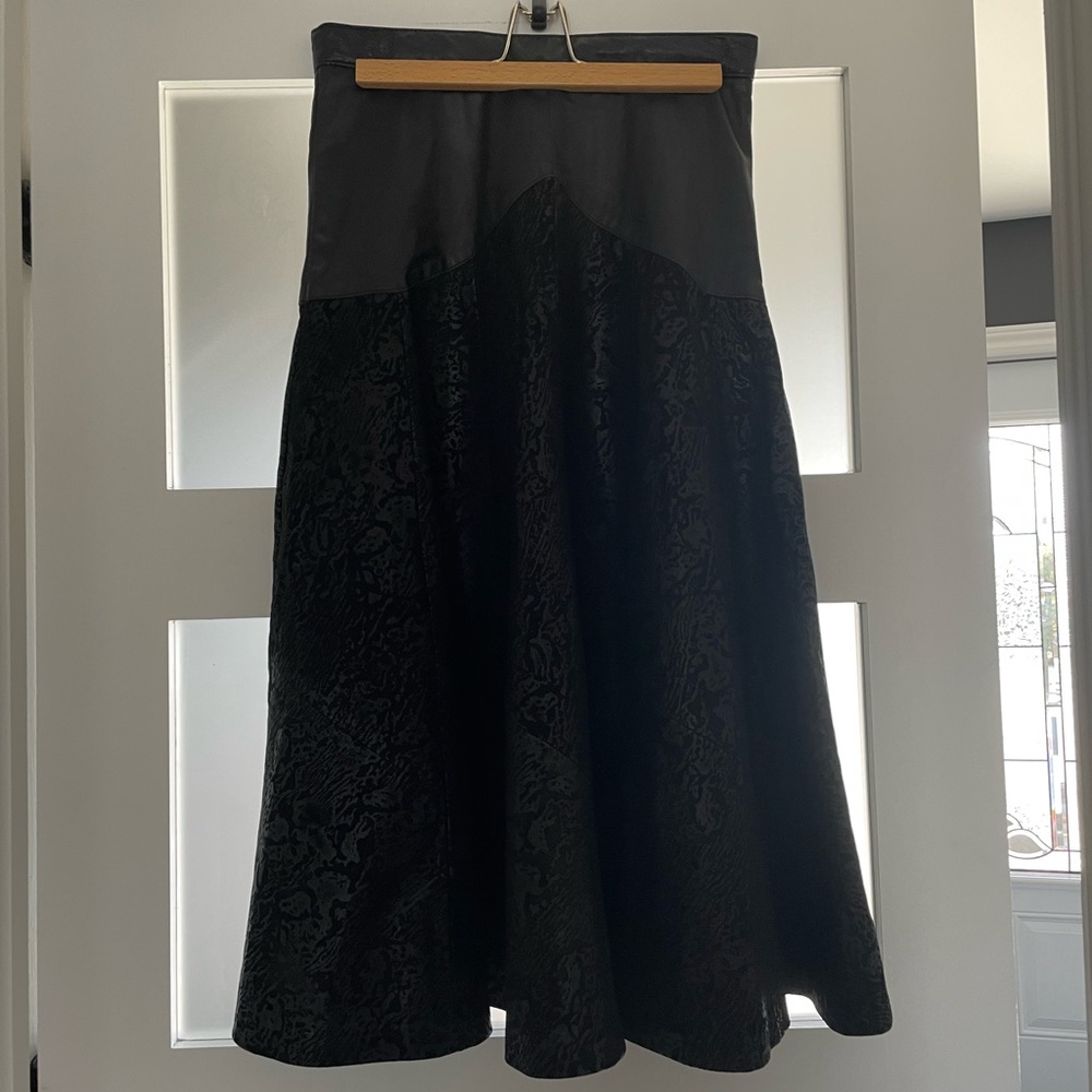 Combination Swede leather skirt